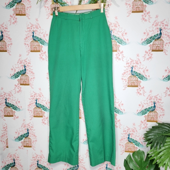 Vintage Pants & Jumpsuits Vintage Green Flare Trouser Pants